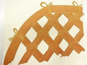 アンティーク　光悦垣模様刺繍名古屋帯